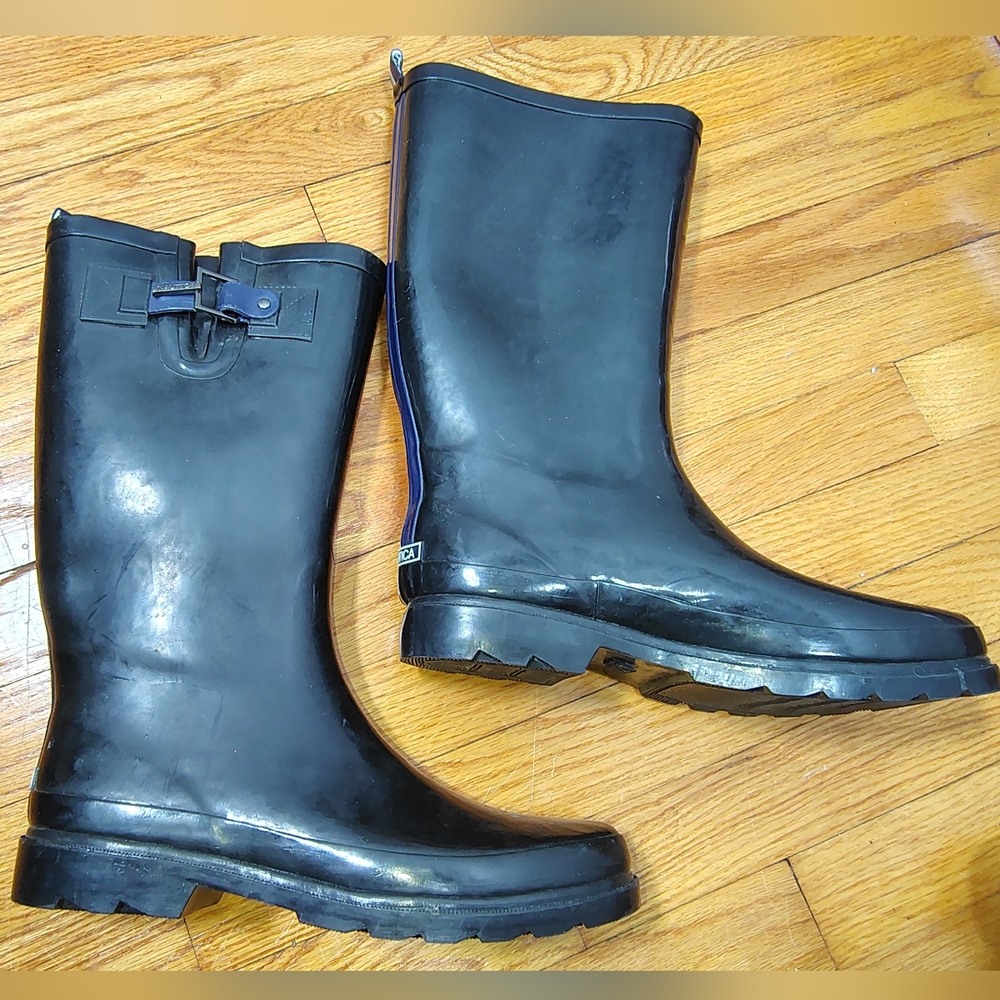 Nautica Women's Dark Navy Blue Rain Boots Size 10